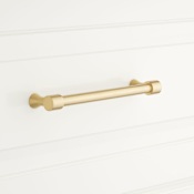 Signature Hardware Strasbourg 8 Inch Center to Center Bar Cabinet Pull Satin Brass