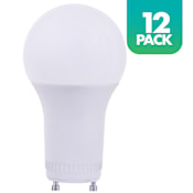 Simply Conserve Pack of (12) 9 Watt Dimmable A19 GU24 LED Bulbs - 800 Lumens, 3000K, and 90CRI White