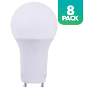 Simply Conserve Pack of (8) 9 Watt Dimmable A19 GU24 LED Bulbs - 800 Lumens, 5000K, and 90CRI White