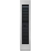 SKS 18 Inch Wide 71 Bottle Capacity Panel Ready Built-In Wine Cooler with Wood Shelves and 2 Cooling Zones Panel Ready
