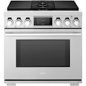 SKS 36 Inch Wide 6.3 Cu. Ft. Free Standing Dual Fuel Range with Sabbath Mode and Self Clean Stainless Steel