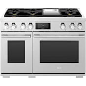 SKS 48 Inch Wide 7.9 Cu. Ft. Free Standing Dual Fuel Range with Continuous Grates and Griddle Stainless Steel