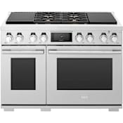 SKS 48 Inch Wide 7.9 Cu. Ft. Free Standing Dual Fuel Range with Sabbath Mode and Self Clean Stainless Steel