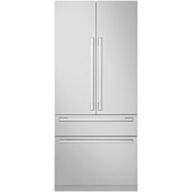 SKS 36 Inch Wide 19.3 Cu. Ft. Energy Star Certified Panel Ready French Door Refrigerator with Soft Close Drawer and Convertible Zone Panel Ready