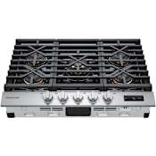 SKS 30 Inch Wide 120 Volt 5 Burner Liquid Propane / Natural Gas Cooktop with Top Mounted Controls Stainless Steel