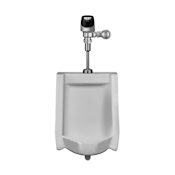 Sloan Efficiency 0.125 GPF Urinal with Top Spud Placement and Solis Flushometer White