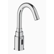 Sloan 4" Trim Plate, Battery Power Supply, Back-Check Tee, 0.5 GPM, Multi-Laminar Spray, Infrared Sensor, Battery-Powered Deck-Mounted Gooseneck Body Faucet Chrome