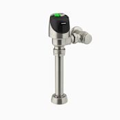 Sloan Dual Cycle (1.6 / 1.1 GPF) Exposed, Battery Powered, Sensor Activated Sloan ECOS™ Electronic Dual Flush Model Water Closet Flushometer for Floor Mounted or Wall Hung 1-1/2" Top Spud Bowls Brushed Nickel