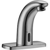 Sloan Sensor Activated, Electronic, Pedestal Hand Washing Faucet for Tempered or Hot/Cold Water Operation with 4" Trim Plate. Battery Powered. Polished Chrome