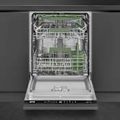 Smeg 24 Inch Wide 15 Place Setting Built-In Panel Ready Top Control Dishwasher with Program Progress Indicator and Total Aquastop Panel Ready