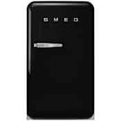 Smeg FAB 21 Inch Wide 4.48 Cu. Ft. Energy Star Certified Right Hinge Compact Freezerless Refrigerator with LED Lights and Adjustable Door Bin Black