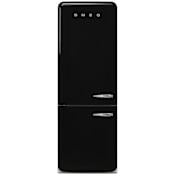 Smeg FAB 28 Inch Wide 18.01 Cu. Ft. Energy Star Certified Left Hinge Bottom Freezer Refrigerator with No Frost and Lifeplus Drawer Black