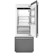 Smeg 30 Inch Wide Panel Ready Bottom Freezer Refrigerator with Door Open Alarm and Fast Freezing Panel Ready