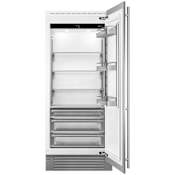 Smeg 36 Inch Wide Panel Ready Column Refrigerator with Door Open Alarm and Fast Freezing Panel Ready