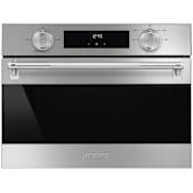 Smeg 23 Inch Wide 1.77 Cu. Ft. Fingerprint Resistant Electric Oven and Microwave Combo with Timer and Grill Element Fingerprint Resistant Stainless Steel