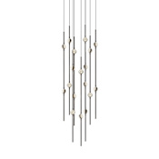 Sonneman Constellation 12" Wide LED Multi Light Pendant with Clear Faceted Acrylic Shades and 240" Cable - 2700K Espresso Black