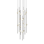 Sonneman Constellation 12" Wide LED Multi Light Pendant with White Optical Acrylic Shades and 120" Cable - 3000K Espresso Black