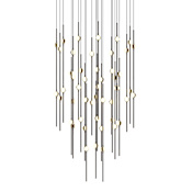 Sonneman Constellation 25" Wide LED Multi Light Pendant with White Optical Acrylic Shades and 120" Cable - 3000K Espresso Black