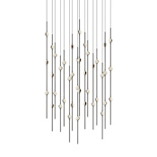 Sonneman Constellation 22" Wide LED Multi Light Pendant with Clear Faceted Acrylic Shades and 120" Cable - 3000K Espresso Black