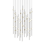Sonneman Constellation 22" Wide LED Multi Light Pendant with White Optical Acrylic Shades and 120" Cable - 2200K Espresso Black
