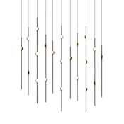 Sonneman Constellation 36" Wide LED Linear Pendant with White Optical Acrylic Shades and 240" Cable - 2700K Espresso Black