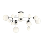 Sonneman Sabon 15 Light 36" Wide LED Semi-Flush Ceiling Fixture Satin Black