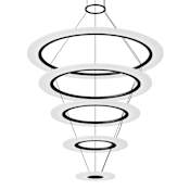 Sonneman Arctic Rings 5 Light 37" Wide LED Ring Chandelier Satin Black
