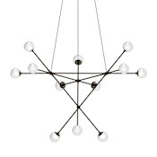 Sonneman Proton Alpha LED Pendant Polished Black Nickel