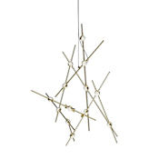 Sonneman Constellation 26" Wide Chandelier Satin Brass / Clear