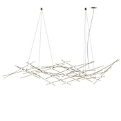 Sonneman Constellation Ursa Major 44 Light 93" Wide LED Abstract Chandelier with White Acrylic Shades Satin Brass / White Optical