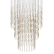 Sonneman Constellation Centaurus Pyramid 3 Light 48" Wide LED Abstract Chandelier Satin Brass