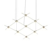 Sonneman Constellation Aquarius Minor 9 Light 67" Wide LED Chandelier with Faceted Acrylic Shades Satin Nickel