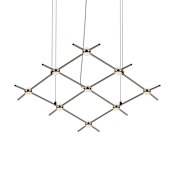 Sonneman Constellation 67" Wide Abstract Chandelier Espresso Black / Clear Lens