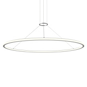 Sonneman Luna 62" Wide LED Ring Chandelier - 3000K Bright Satin Aluminum