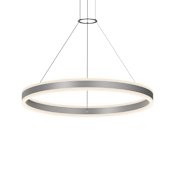 Sonneman Double Corona 32" Wide Suspension Pendant Bright Satin Aluminum