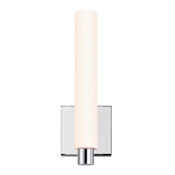 Sonneman Tubo Slim 12" LED Bath Sconce with Drum Trim Polished Chrome