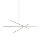 Sonneman Stix 40" Wide 3 Arm LED Chandelier Bright Satin Aluminum