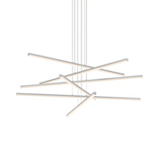 Sonneman Stix 40" Wide Chandelier Bright Satin Aluminum