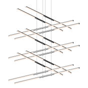 Sonneman Tik-Tak 47-1/2" Wide LED Six Tier Linear Chandelier with Optical Acrylic Shades Polished Chrome
