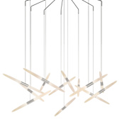 Sonneman Ballet 46" Wide 13 Light Chandelier Bright Satin Aluminum
