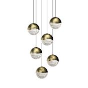 Sonneman Grapes 6 Light 12" Wide LED Suspension Multi Light Pendant Brass