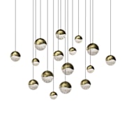 Sonneman Grapes 16 Light 24" Wide LED Suspension Multi Light Pendant Brass