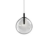 Sonneman Cantina Single Light 9" Wide Mini Pendant Satin Black / Clear