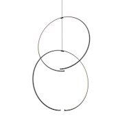 Sonneman Torc 2 Light 25" Wide LED Abstract Chandelier Satin Black