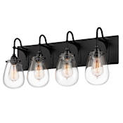 Sonneman Chelsea 4 Light Bathroom Vanity Strip Light Satin Black