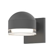 Sonneman REALS Single Light 4" High Integrated LED Outdoor Wall Sconce with Clear Lens Textured Gray