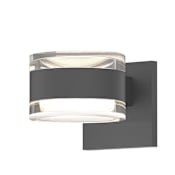 Sonneman REALS 2 Light 5" Wide Integrated LED Outdoor Wall Sconce with Clear Cap and Lens Textured Gray