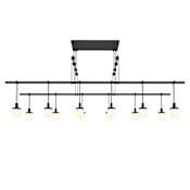 Sonneman Suspenders LED 2-Tier Tandem Linear Pendant Satin Black / RP06 - Drum