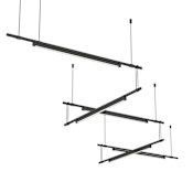 Sonneman Suspenders LED 5-Bar Zig Zag Multi Light Pendant Satin Black / LB24 - 24 Light Bar
