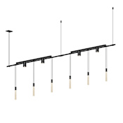 Sonneman Suspenders 12 Light 73" Wide Full Sized Pendant Satin Black